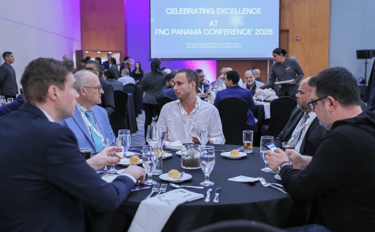 Delegates discussing freight opportunities at an FNC conference